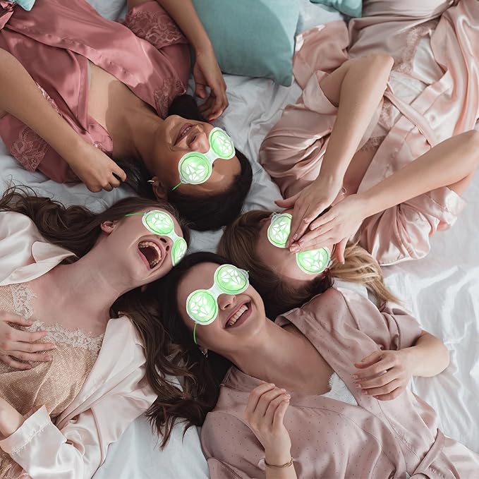 12 Pcs Cucumber Eye Pads Gel Eye Masks Cooling Heating Eye Pads Spa Party Favors Sleepover Party Slumber Party Supplies-Velvo Beauty