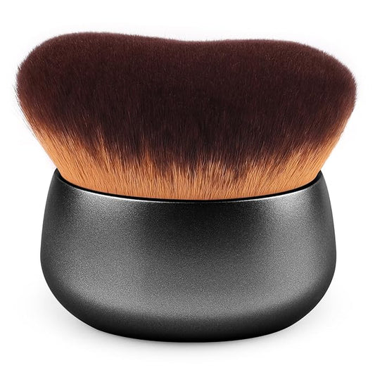 75MM Extra Large Self Tanner Kabuki Makeup Brush – Ultra Soft Dense Vegan Bristles for Body Makeup, Bronzer & Foundation–Applies Tanning Mousse, Lotion & Self Tanner–Black, Wet & Dry-Velvo Beauty