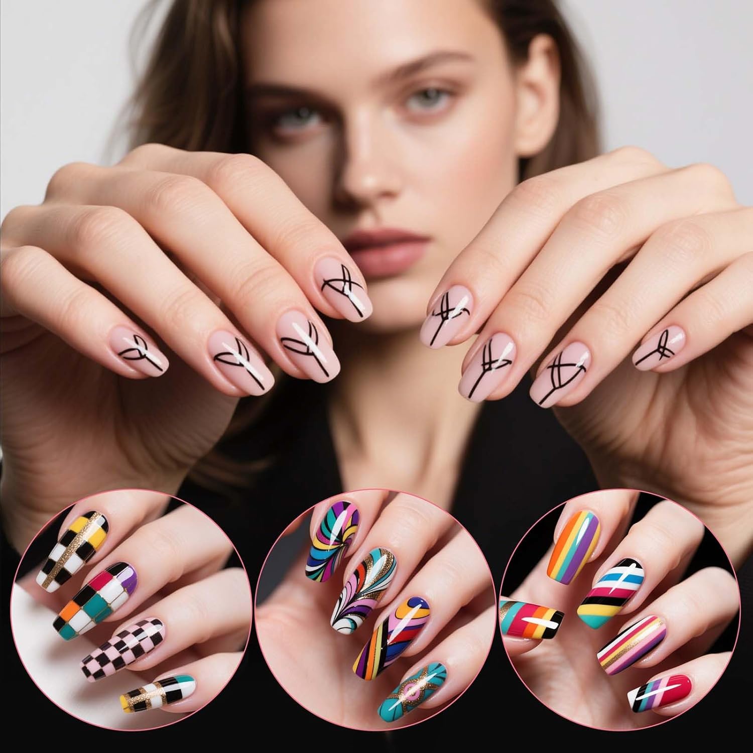 Artdone Wood Grain Nail Art Pens, Liner Brushes Set, 5PCS Brown Color Nail Tools For Long Lines, Thin Details, Fine Drawing, Liner Brush UV Gel Polish Painting Nail Design Sizes 5/12/13/20/25mm-Velvo Beauty