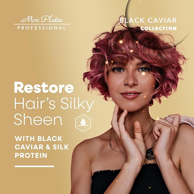 Mon Platin Professional Hair Mask, 500ML - Deep Conditioning for Dry, Colored, Damaged Hair with Black Caviar & Natural Silk Protein, SLS/Salt Free-Velvo Beauty