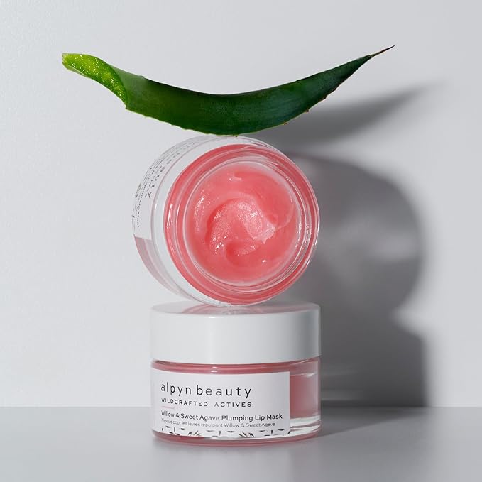 Alpyn Willow & Sweet Agave Plumping Lip Mask | Hydrating Daily Lip Mask Treatment For Fuller, Softer, Smoother & More Supple Lips | 0.35 oz / 10 g-Velvo Beauty