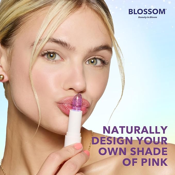 Blossom pH Adjusting Shimmering Lip Balm Moisturizing Glitter Sparkle Lip Balm, 0.12oz./3.5g, Coral-Velvo Beauty