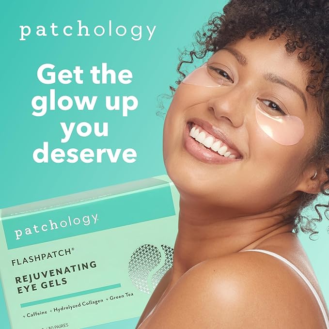Patchology Rejuvenating Under Eye Gels - Hydrating Eye Mask w/Caffeine, Hydrolyzed Collagen & Centella Asiatica- Under Eye Patches For Dark Circles - Minimize Puffiness & Wrinkle Reducer - 30 Pairs-Velvo Beauty