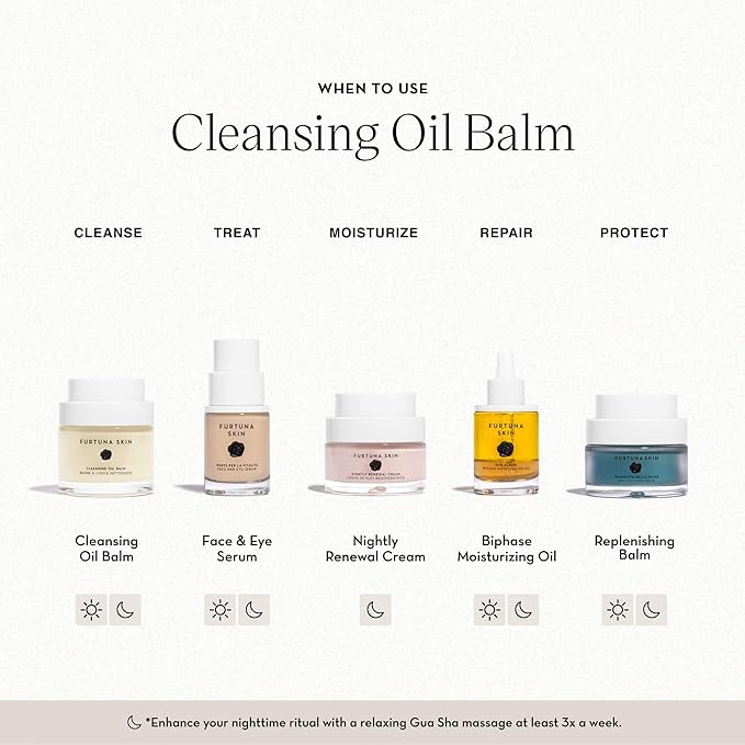 Furtuna Skin Cleansing Oil Balm - Luxurious Vegan Makeup Remover & Skin Nourisher, Olive Oil & Wild Organic Plants Blend, 80g-Velvo Beauty