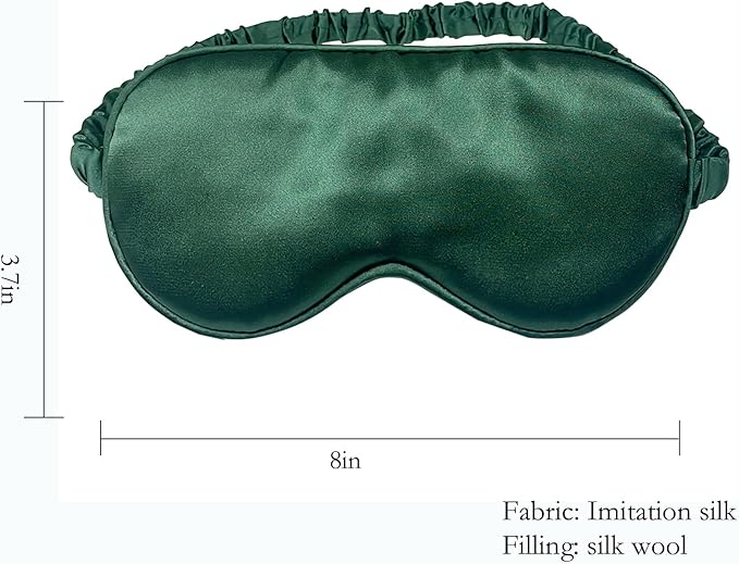 Silk Eye mask for Sleeping Light Blocking for Bedroom, Plane Travel Satin Sleep mask Women Mens,Blackout to Help You deep Sleep (Green)-Velvo Beauty
