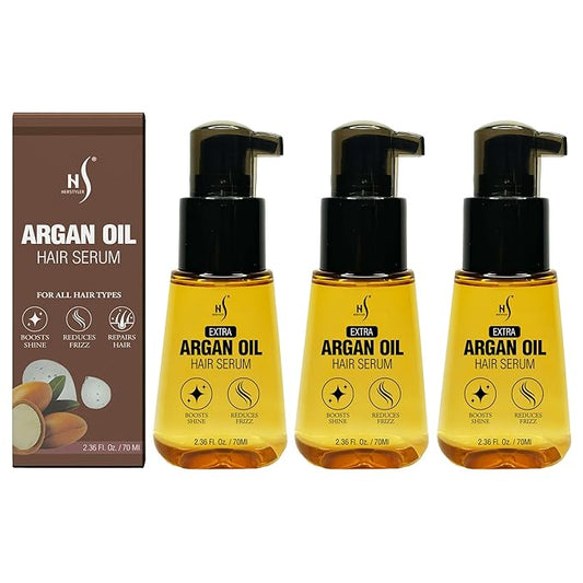 HerStyler Advanced Argan Oil Hair Serum for Women - Anti Frizz Serum for Hair - for Frizzy, Dry and Damaged Hair - Nourishing - 2.36 Fl Oz / 70 Ml (3 Pack)-Velvo Beauty