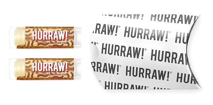 Hurraw! Almond, Cardamom, Rose (Vata) Lip Balm, 2 Pack: Organic, Certified Vegan, Cruelty and Gluten Free. Non-GMO, 100% Natural Ingredients. Bee, Shea, Soy and Palm Free. Made in USA-Velvo Beauty