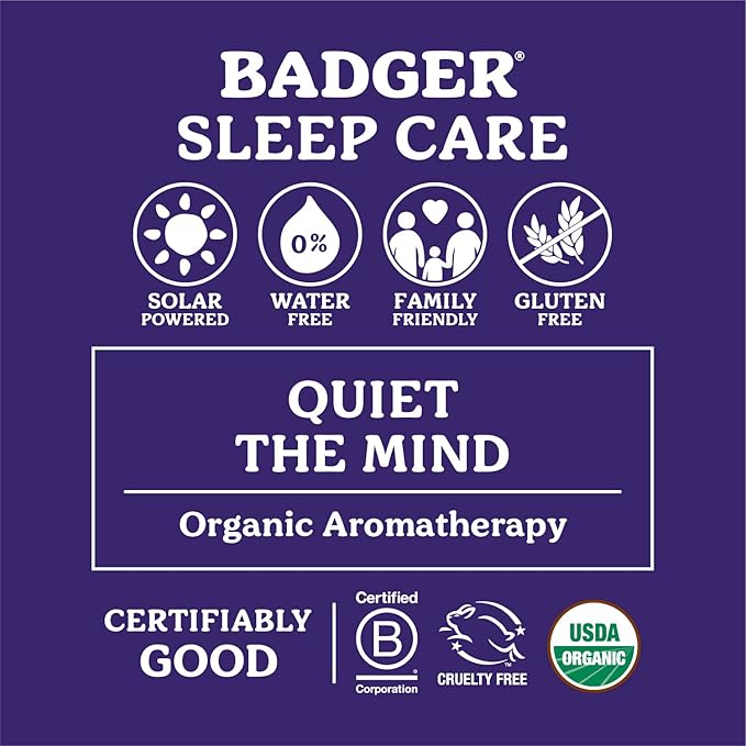 Badger - Sleep Balm, Lavender & Bergamot, Natural Sleep Balm, Scented Relaxing Balm for Children and Adults, Calming Night Balm, Organic Sleep Balm, 2 oz-Velvo Beauty