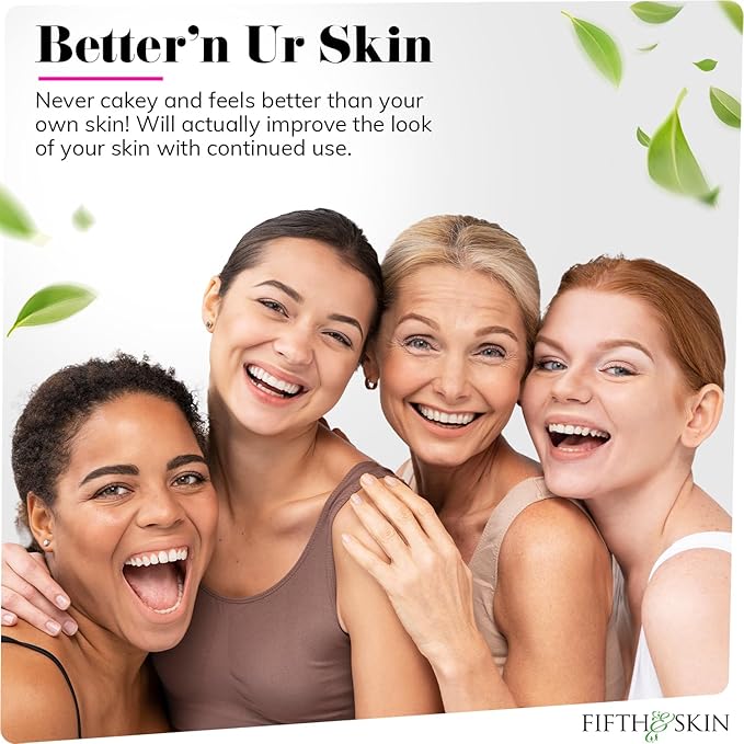 Fifth & Skin: Better’n Ur Skin Liquid Foundation (RICH TAN) - Natural, Organic, Vegan, Cruelty-Free - Gluten-Free Beauty with Buildable Coverage and Palm-Free Luxury - 1 oz-Velvo Beauty