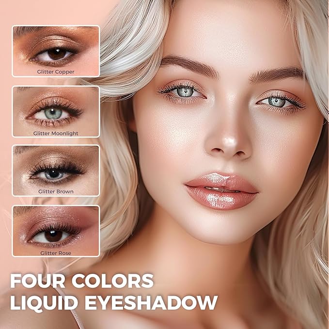 3 Pcs Cosmetic Sets 12 colors 4-Function cosmetic stick +Nonstick Raincoat Lip Gloss（3 colors+Clear Lip Gloss）+Liquid Eyeshadow in Four Colors Sets Waterproof-Velvo Beauty