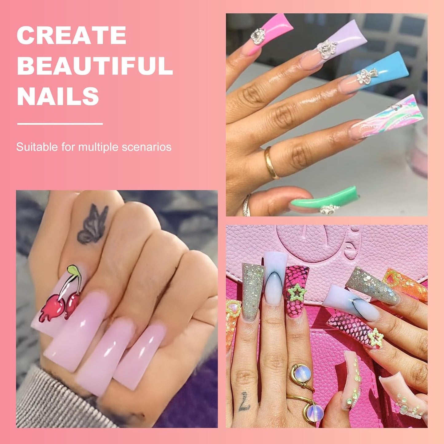 Ranrose Duck Nail Tips - 120pcs Extra Long Duck Feet Style Full Cover False Nail 12 sizes XXL Clear Press on Nail for Acrylic Nails Professional Y2K Nail Salon-Velvo Beauty