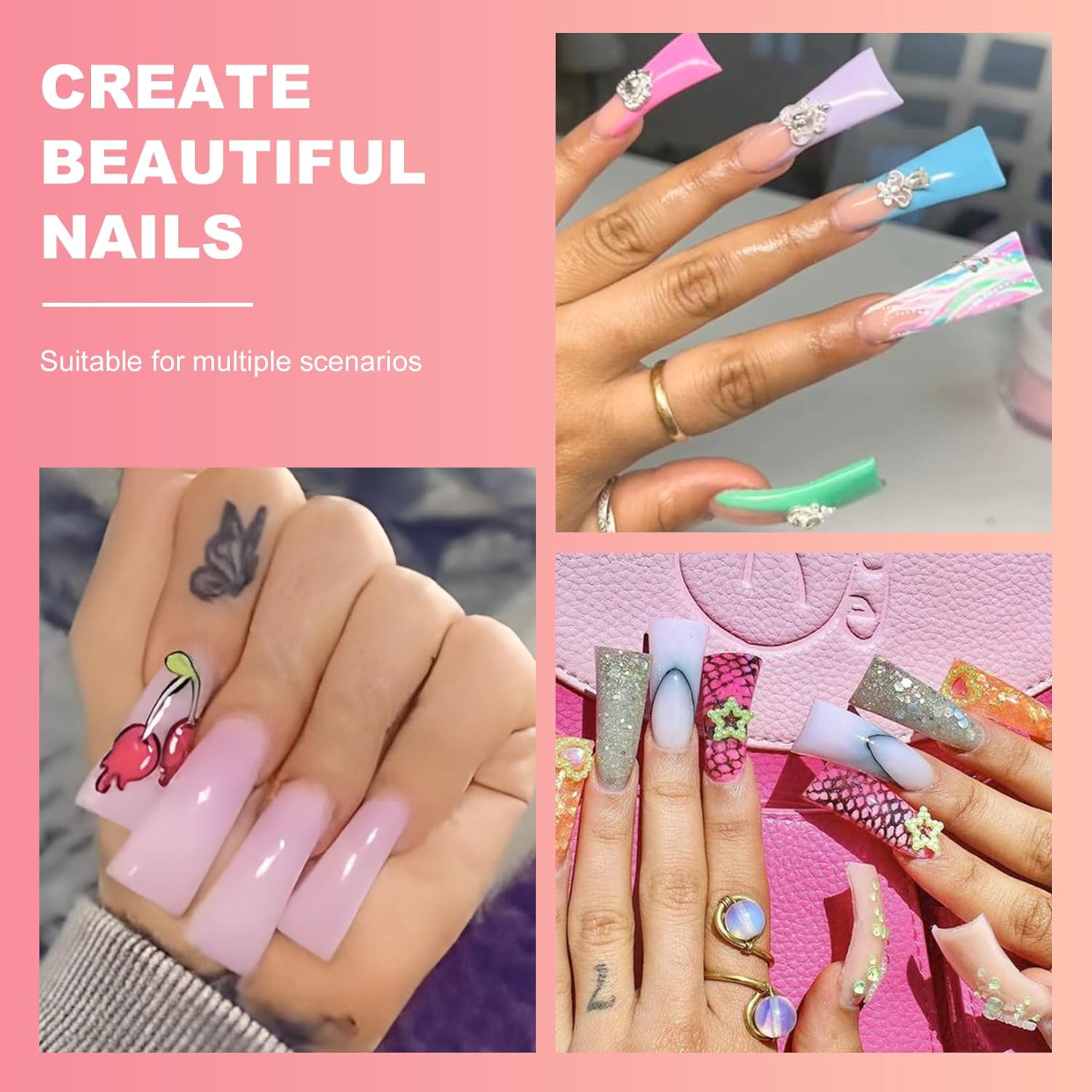 Ranrose Duck Nail Tips - 120pcs Extra Long Duck Feet Style Full Cover False Nail 12 sizes XXL Clear Press on Nail for Acrylic Nails Professional Y2K Nail Salon-Velvo Beauty