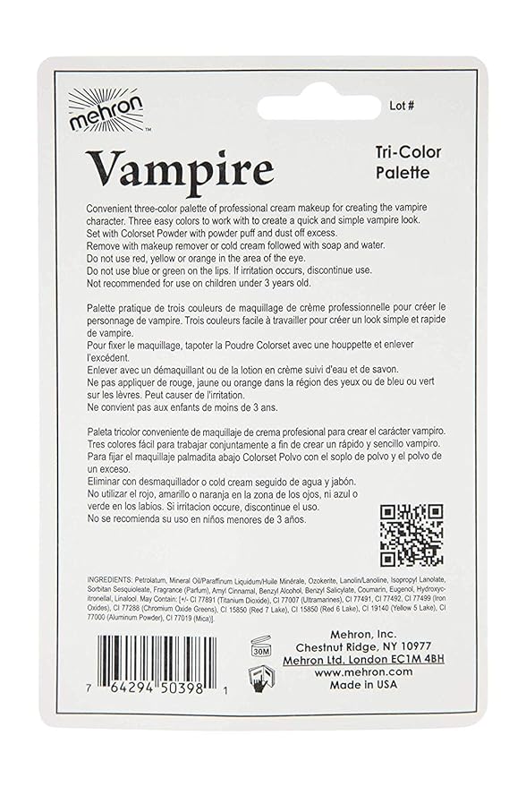 Mehron Makeup Tri Color (Vampire)-Velvo Beauty