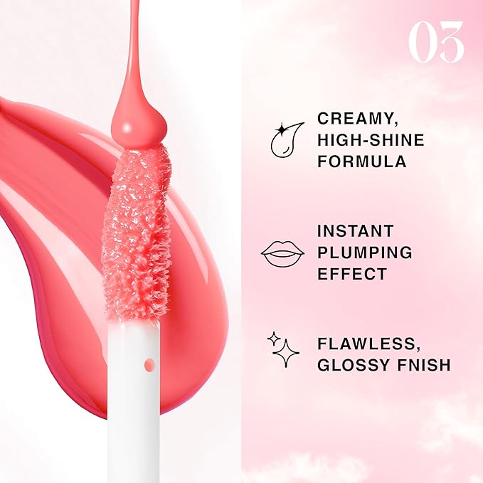 Lip Plumper Gloss Lip Job - Plumping Lip Gloss with Glossy Finish - Lip Pump Gloss with Hydrating & Smoothing Formula - 0.14 Fl Oz (Bloomgasm)-Velvo Beauty