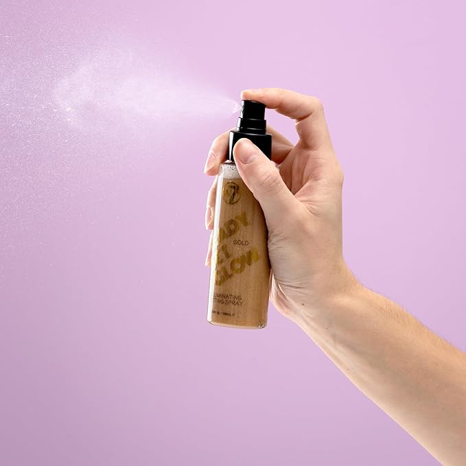 W7 Ready Set Glow Trio - 3 Piece Set - Makeup Setting Spray - Shimmer Finish - Long-Lasting, Ultra-Fine Formula (Rose Gold, Gold & Holo)-Velvo Beauty