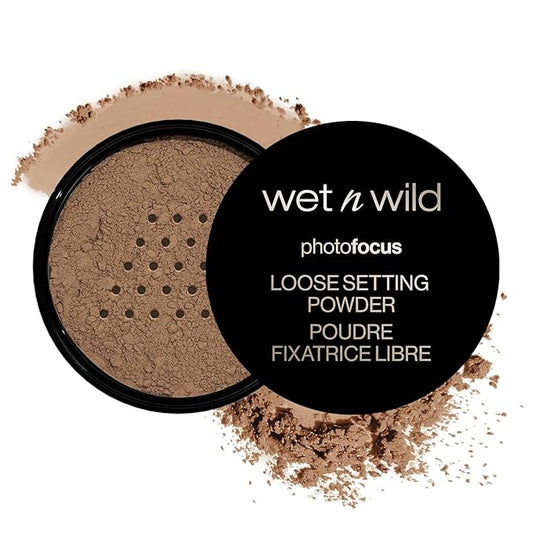 wet n wild Photo Focus Loose Baking Setting Powder, Highlighter Makeup, Medium-Deep to Deep Skin Tones, Deep-Velvo Beauty
