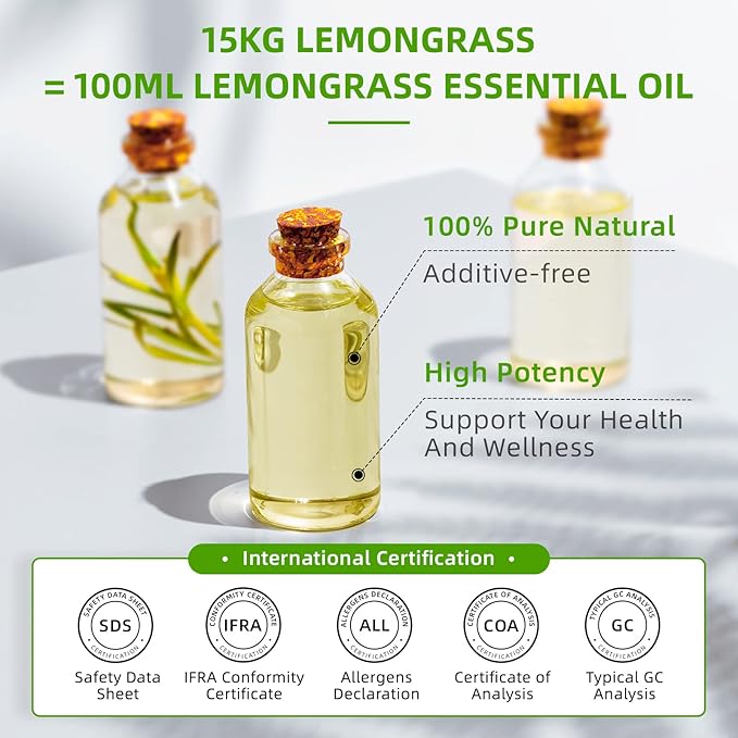 HIQILI 32 Fl Oz Lemongrass Essential Oil, 100% Pure Natural Undiluted Premium Oils-Velvo Beauty