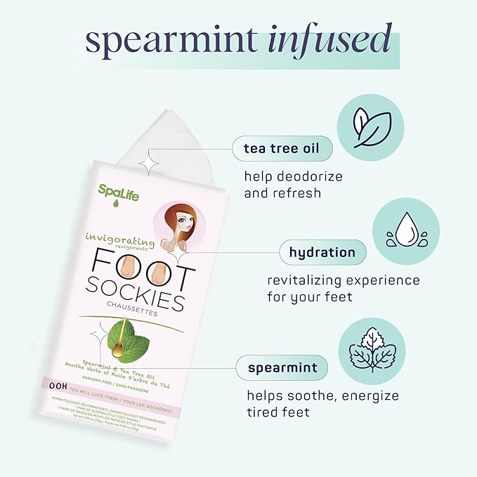 SpaLife Moisturizing Hand Gloves and Foot Sockies Bundle - 4 Hand Gloves & 4 Foot Sockies Set for Hydrating Dry, Cracked Hands and Feet - Repairing Skincare Mini Gift Set-Velvo Beauty