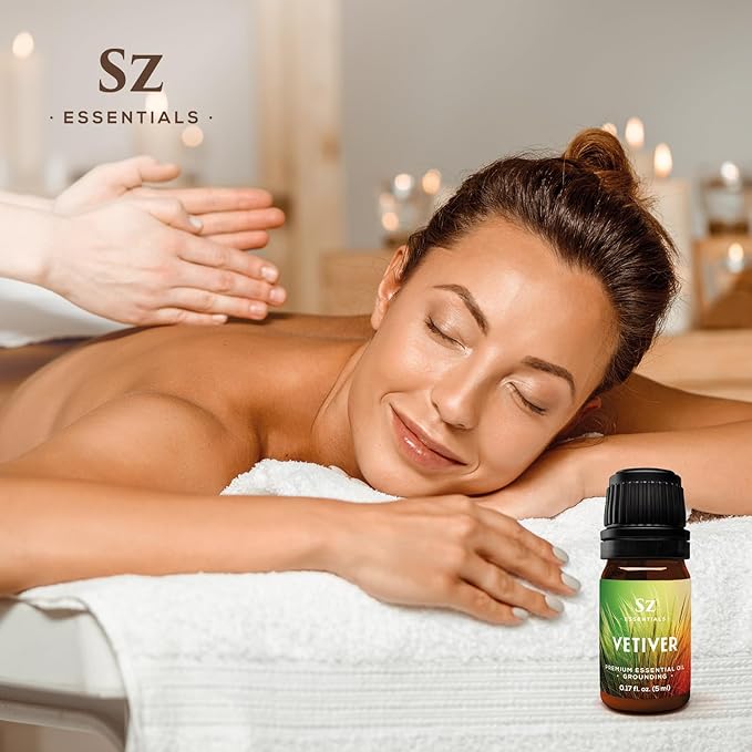 Vetiver Essential Oil - 100% Pure, Premium & Natural - Undiluted - Sweet, Earthy, Woody and Grassy Scent with Smoky grounding Undertones- Therapeutic Grade & Vegan - 1/6 oz. (5 mL)-Velvo Beauty