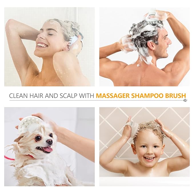 Sndyi Soft Silicone Scalp Massager for Dandruff Removal and Hair Growth - Wet Dry Scalp Exfoliator Brush for Scalp Care - Beige-Velvo Beauty