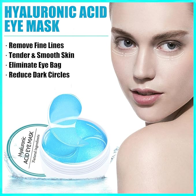 60 Pcs Under Eye Patches, 24K Gold Eye Masks, Collagen Anti Aging Eye Gel Pads, Moisturizing Eye Treatment for Puffy Eyes, Dark Circles, Wrinkles, Fine Lines, HYALURONIC ACID-Velvo Beauty