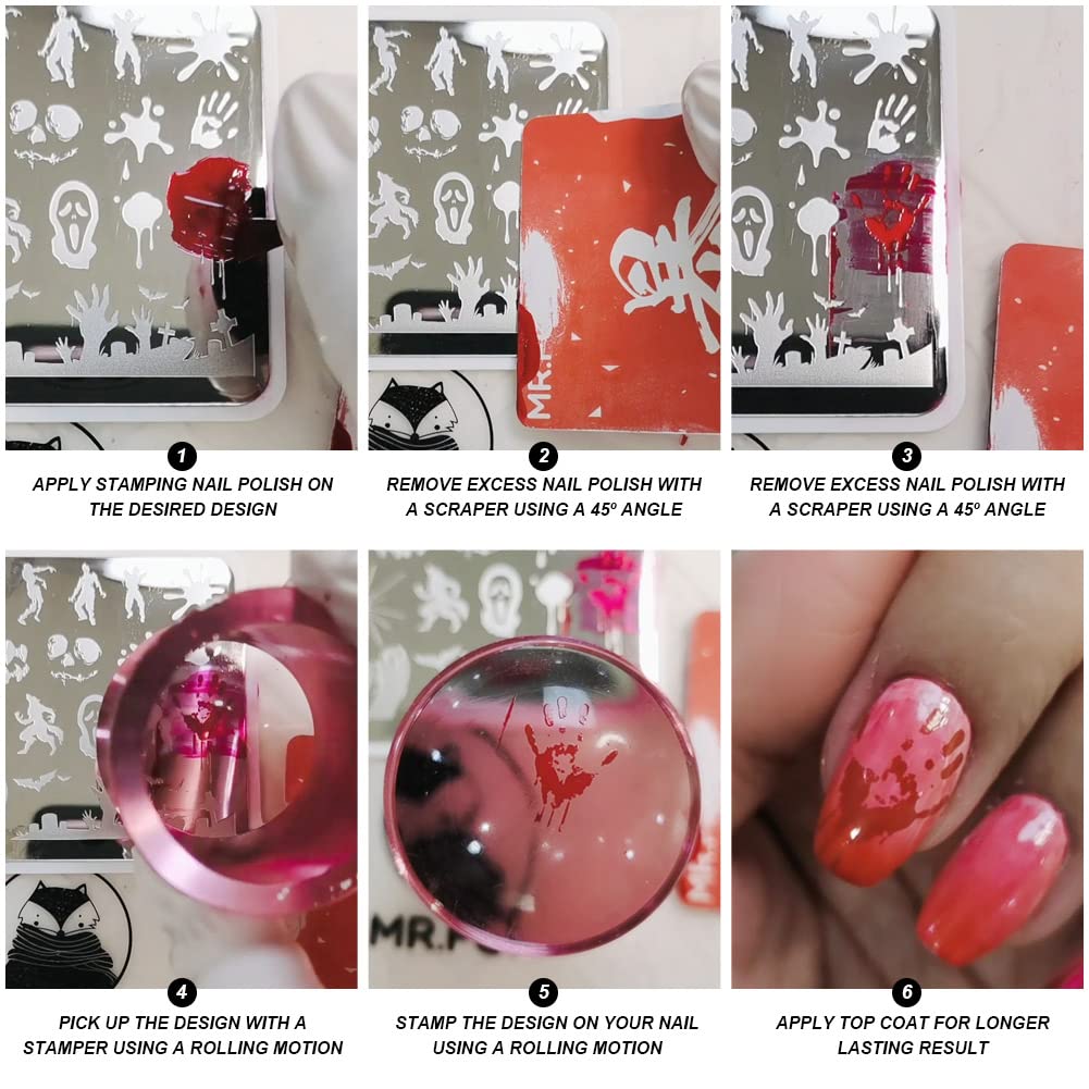 MRFOX Nail Print Board Set Christmas Snow and Lightning Theme Pattern Leaf Nail Art DIY Stamping Template-Velvo Beauty