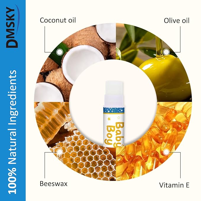 DMSKY 60 Pcs Baby Shower Favors, Lip Balms Bulk Gift for Guests, Boys Girls Games Neutral Gender Reveal Favors, Baby Shower Birthday Party Supplies Basket Gift Stuffers-Velvo Beauty