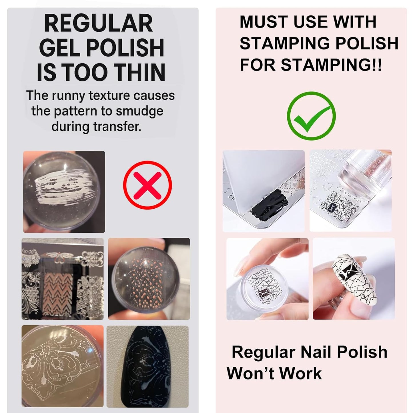 AddFavor Nail Art Stamper Kit 6pcs Flower Heart Leaf Lace Butterfly Stamping Plate Template with Silicone Nail Stamper and Scraper for Women Girls DIY Fingernail Manicure Stencils Tools-Velvo Beauty