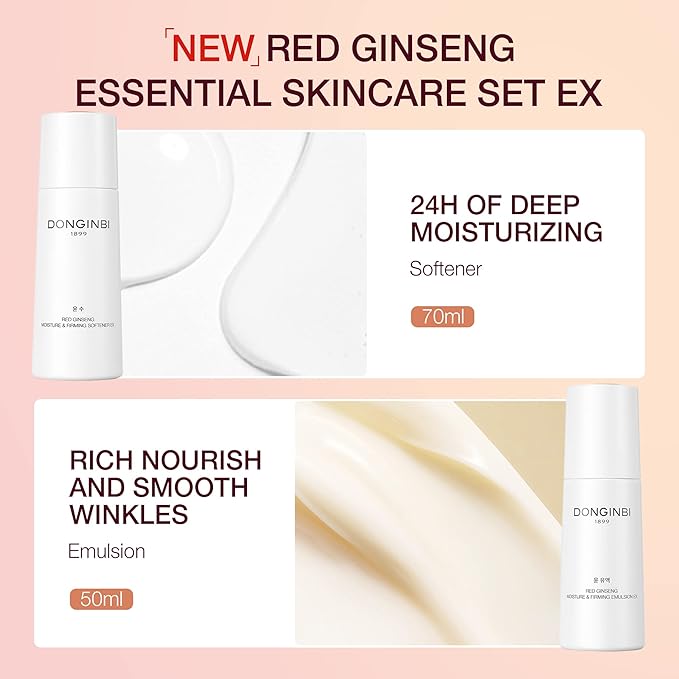 [Upgraded] DONGINBI Korean Red Ginseng Essential Care Set EX, Anti Aging Skin Care Routine Kit - Skin Moisturizing For All Skin Type-Velvo Beauty