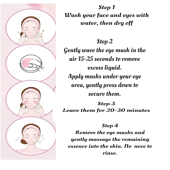 Under Eye Bags Treatment, Rose Eye Mask, Eye Treatment Mask, For Moisturizing,Revitalizing, Lift & Firm, Anti- Dark Circle, Depuffing. Cruety-Free. (60 Pieces)-Velvo Beauty