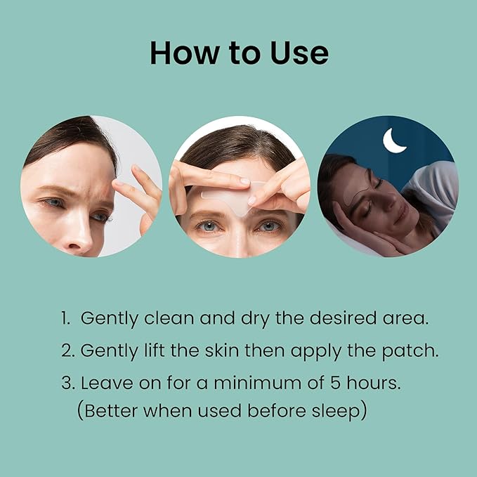 Advanced Wrinkle Patches 60ct Smile Line, Frown Line Wrinkle Patches for Facial Korean Skin Care Face Wrinkle Tape Invisible Overnight with Retinol & Collagen (Large (Forehead))-Velvo Beauty