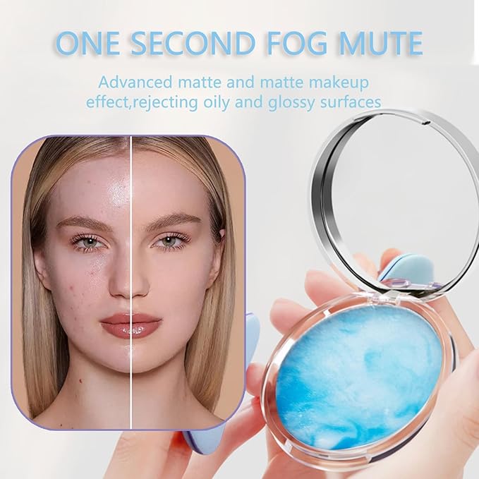 Chillab Lavender Matte Powder,Oil Control Face Pressed Powder Face Setting Powder with Mini Powder Puff for Silky Flawless Long-Lasting Lightweight Skin-friendly Face Cosmetics (Floating Cloud)-Velvo Beauty