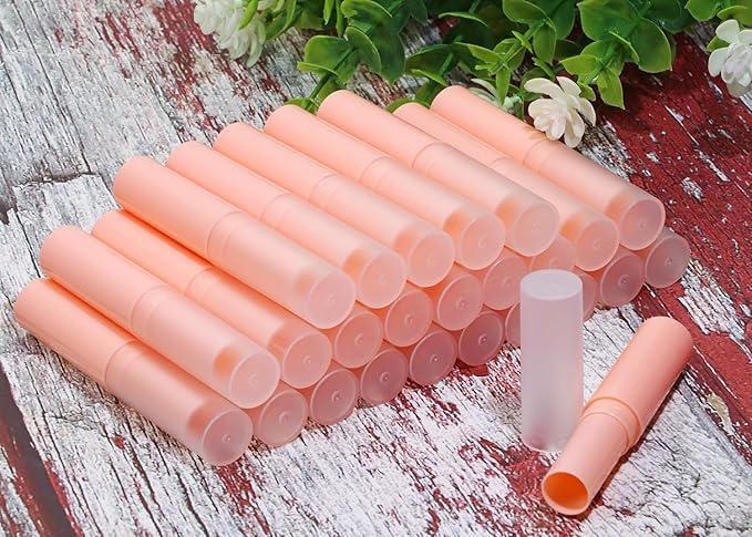 0.14oz Empty Flavored Lip Balm Container Tubes Plastic Homemade Moisturizing Lip Stick with Caps Bulk Fit for Women Adult DIY Making Supplies, 25 Count (Pink)-Velvo Beauty