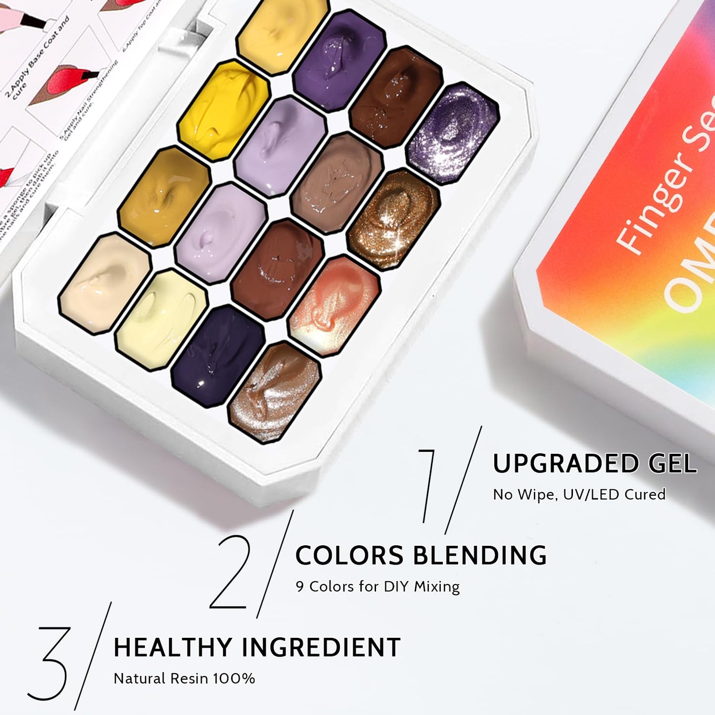 Sponge Pat Paint Nail Gel, Ombre Nails Gradient Gel Nail Blush Blooming Aura Nails Drawing Stripper Floral Painting DIY Nail Art, No Wipe, UV/LED Curing (16 Colors D)-Velvo Beauty