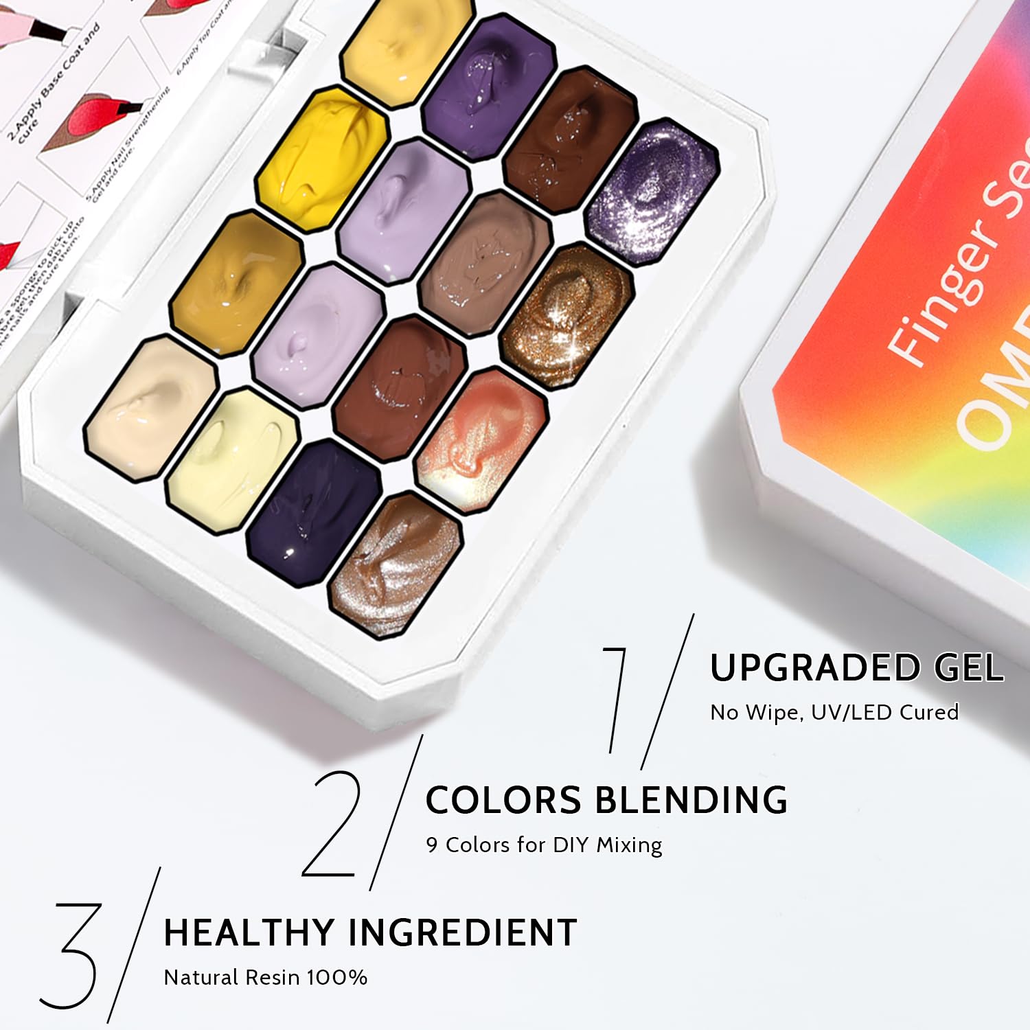 Sponge Pat Paint Nail Gel, Ombre Nails Gradient Gel Nail Blush Blooming Aura Nails Drawing Stripper Floral Painting DIY Nail Art, No Wipe, UV/LED Curing (16 Colors D)-Velvo Beauty