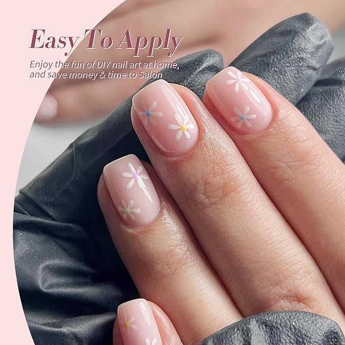 Born Pretty Milky White Jelly Nude Pink Gel Nail Polish Translucent Natural Sheer Pink Soak Off U v Light Cure Gel Polish Kit for Salon and Nail Art DIY at Home 6Colors-Velvo Beauty