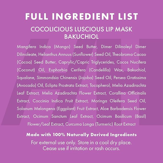 100% Natural Vegan Lip Butter Sleeping Lip Mask, Overnight Lip Moisturizer and Conditioner for Dry Lips. Intensive Lip Balm and Lip Therapy Skin Care with Mango butter (Bakuchiol - Collagen Boosting)-Velvo Beauty