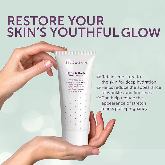 SilcSkin Hand & Body Treatment - Water-Based Hand & Body Lotion for Crepey Skin and Fine Lines - Uses Medical Grade Silicone for Deep Hydration - 4 oz-Velvo Beauty