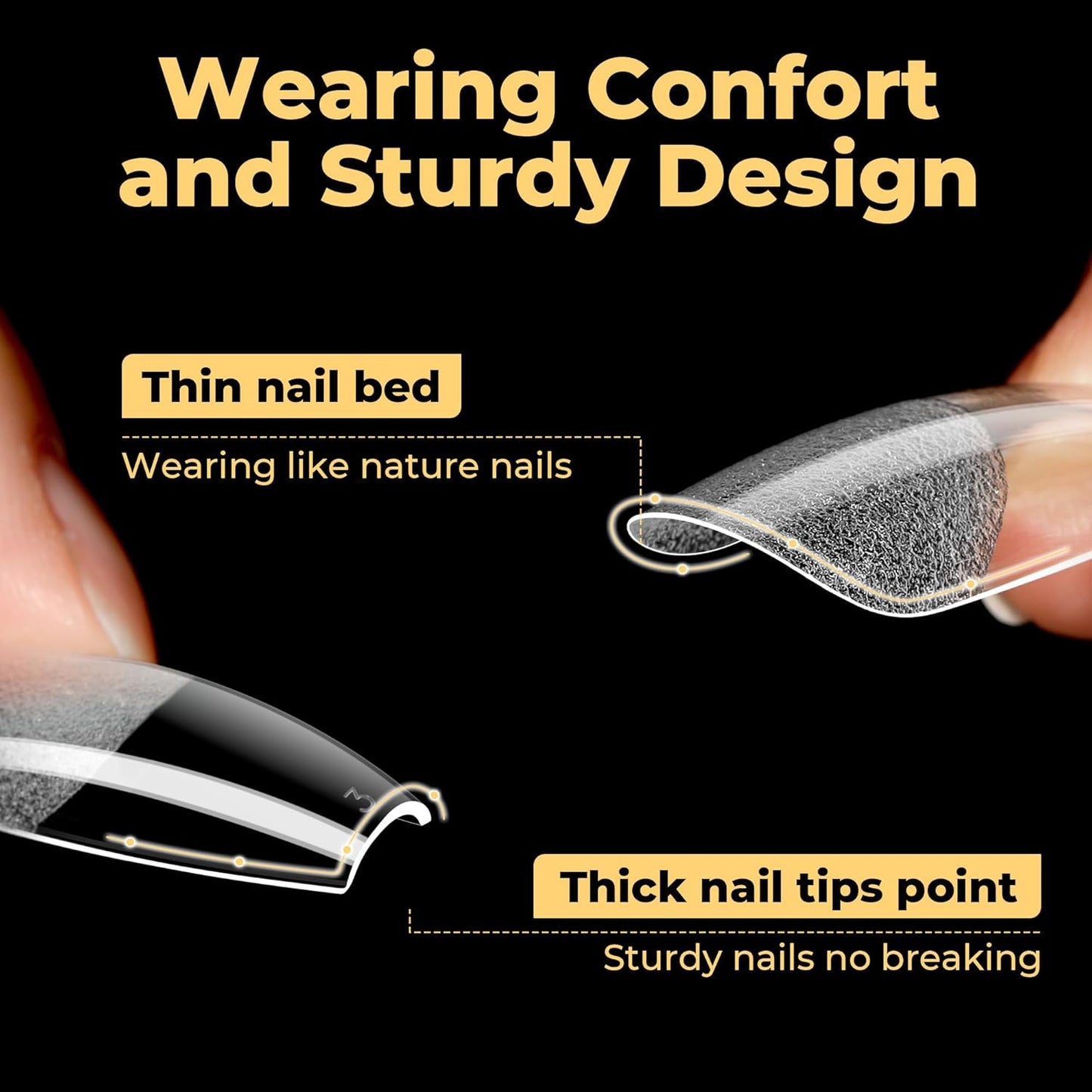 UNA GELLA Medium Coffin Nails Tips 600Pcs, Gel Nail Tips Coffin Pre Etched Press On Nails Fake Soft Gel Nail Tips For Nail Extension Ombre Stlye Art Home DIY Salon 12 Sizes-Velvo Beauty