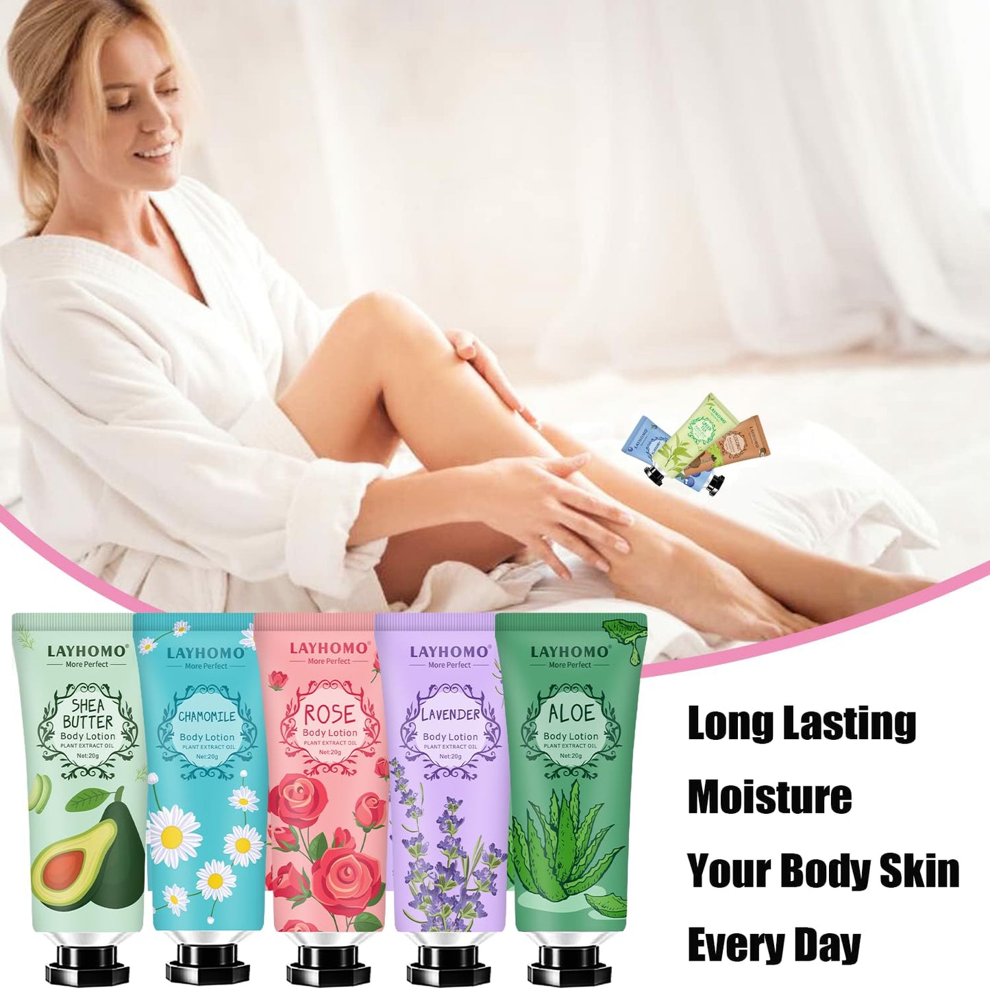 20 Pack Mini Body Lotion Gift Bulk for Dry Skin,Travel Size Small Body Cream With Shea Butter Natural Fragrance Moisturizing Body Lotion for Women Men,Stocking Stuffers Christmas Thank You Gift-Velvo Beauty
