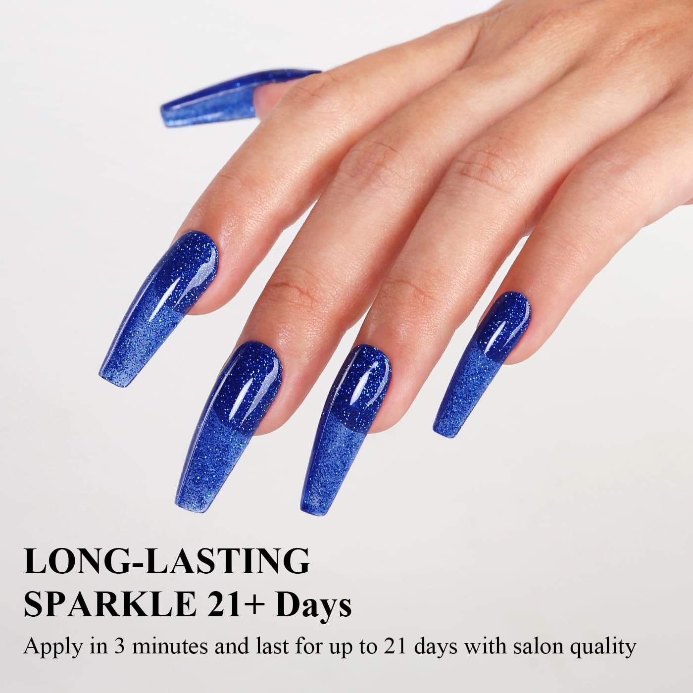 Imtiti Glitter Gel Nail Polish, Navy Blue Iridescent Glitter Gel Polish Diamond Shimmer Sparkle Soak Off UV LED Nail Gel Polish Autumn Winter Gel Polish Manicure Gel Nail Kit 10ML-Velvo Beauty