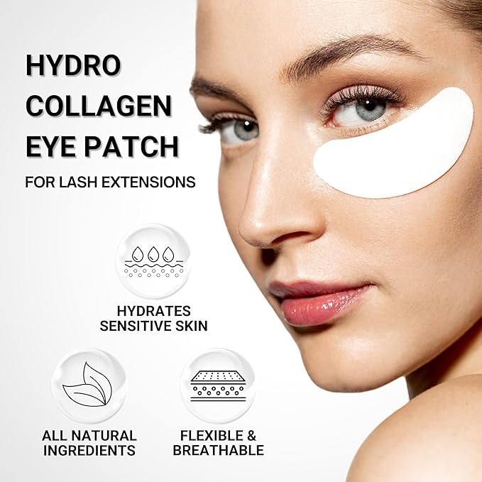 Hydro Collagen Gel Patch for Lash Extension, Under Eye Patch for Lash Lift, Lint Free, Made in Korea, 10 Pairs (20 Pads)-Velvo Beauty
