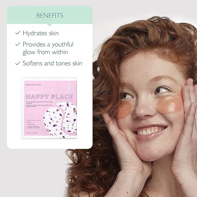 Patchology Happy Place Under Eye Patches - Anti Aging Eye Gels - Under Eye Mask For Dark Circles and Puffy Eyes Care, Treatment & Moisturizer - Eye Bags, Puffiness & Wrinkles Reducer (5 Pairs)-Velvo Beauty