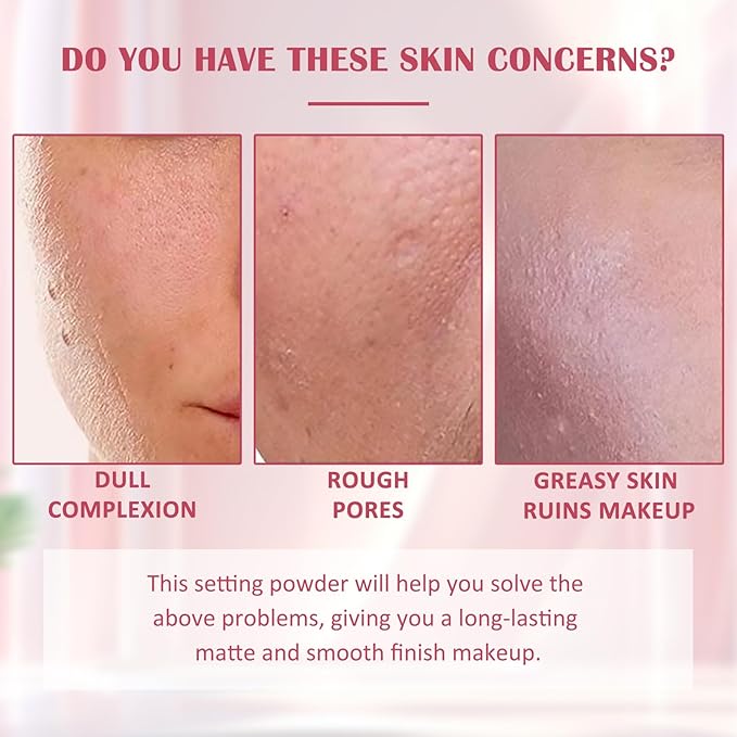 Oil Control Pressed Setting Powder, Matte Soft Jelly Texture Powder-free Face Powder, Long-Lasting Waterproof Pressed Powder Makeup, Flawless Lightweight Face Cosmetics - Pink-Velvo Beauty