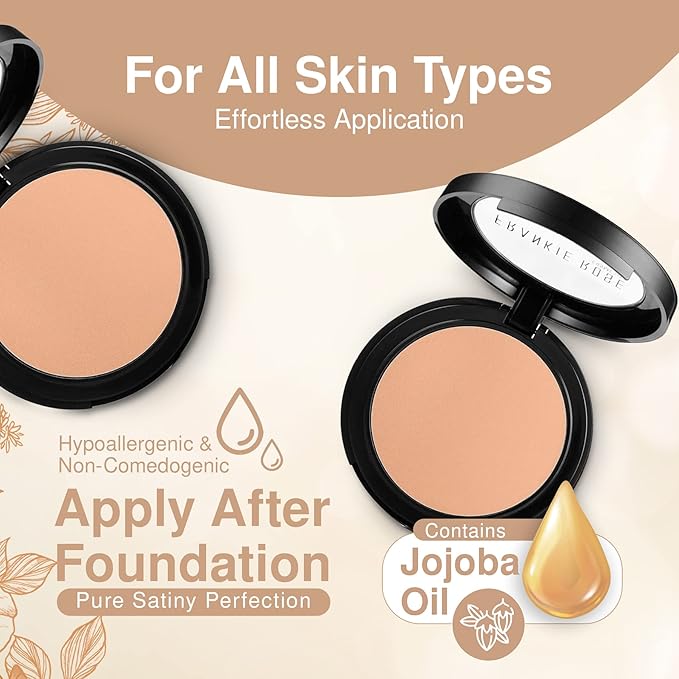 Frankie Rose Cosmetics Powder Foundation – Full Coverage Face Powder For Pores & Imperfections, Evens Out Skin Tone & Shine-Control | 58 Grams (Vintage)-Velvo Beauty