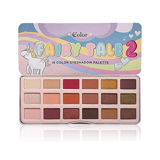 Cosmetics Fairy Tale 2 Eye Shadow Palette Makeup, 18 Ultra-Blendable, Vibrant Matte & Shimmer Eyeshadow - Eyeshadow Palette Set With Mirror - Long Lasting, Travel-Size Makeup Palette-Velvo Beauty
