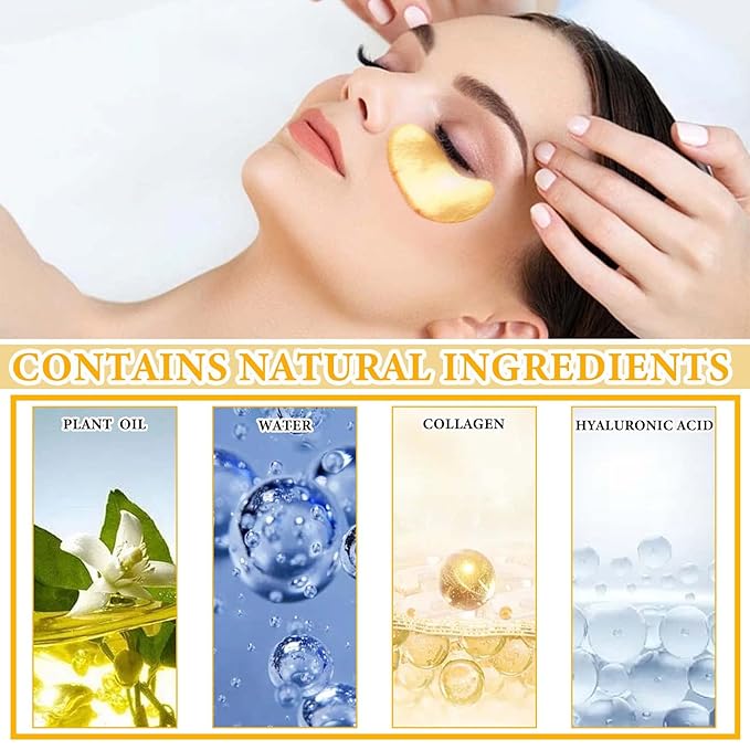 30 Pairs 24K Gold Eye Pads Under Eye Mask,Collagen Crystal Under Eye Patches Moisturizing Eye Gel Pads,Under Eye Masks for Wrinkles,Puffy Eyes & Dark Circles,Eye Patch for Beauty Eye Care-Velvo Beauty