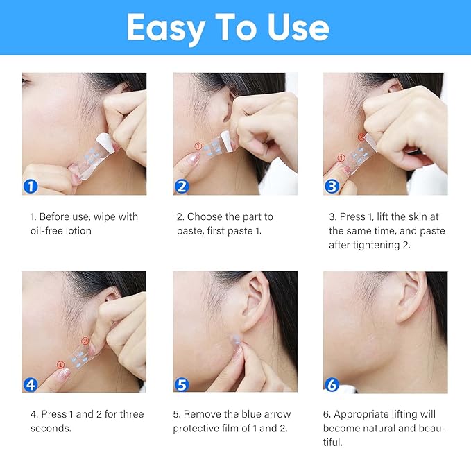 Senhorita Face Lift Tape, 120Pcs Instant Face Lift Tape Invisible, Face Tape Lifting Hide Double Chin and Wrinkles, Lifting Saggy Skin-Velvo Beauty