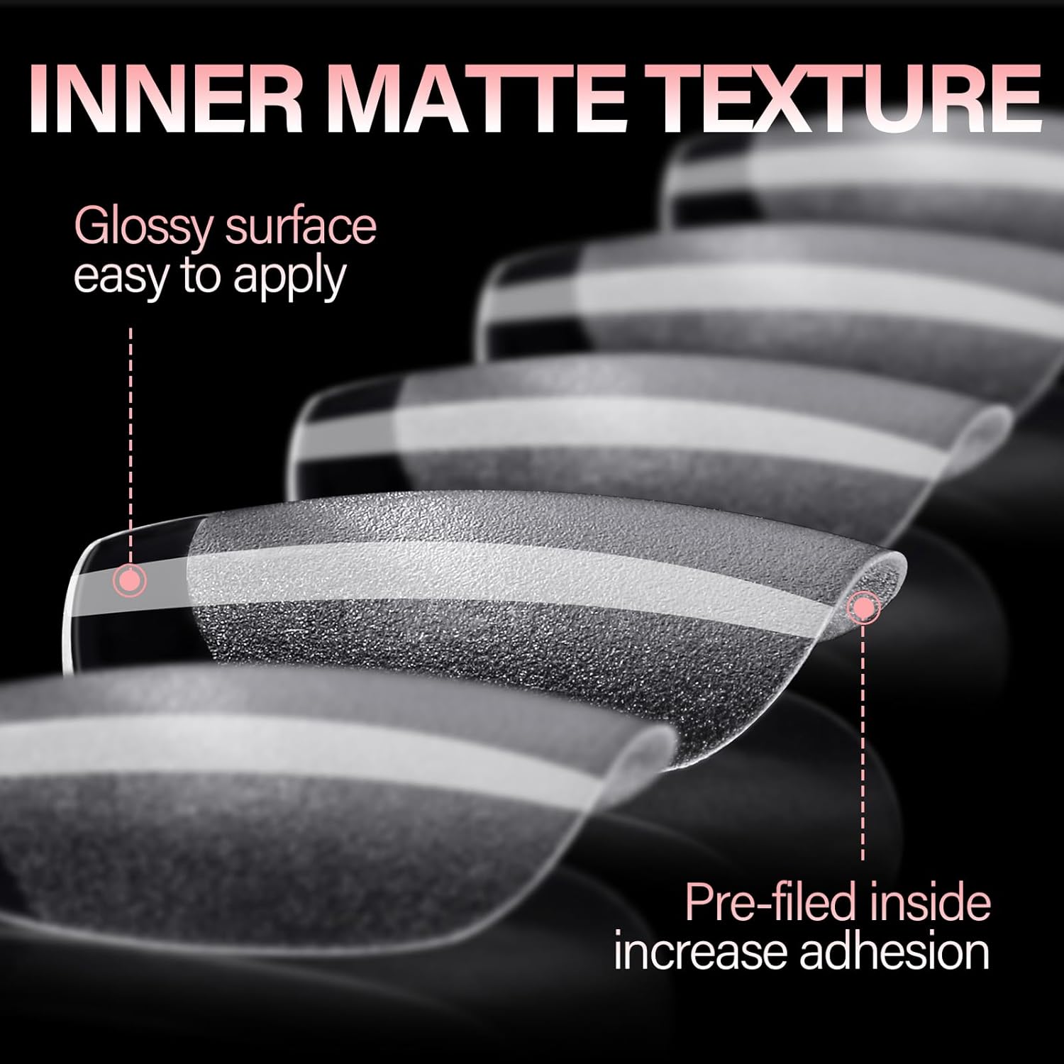 AILLSA Short Coffin Nail Tips Clear Gelly Nails Tip Half Matte Full Cover Tips Acrylic Pre-Filed Press on Fake Nail Tips for Nail Extension Home DIY Manicure 216PCS 12Sizes-Velvo Beauty