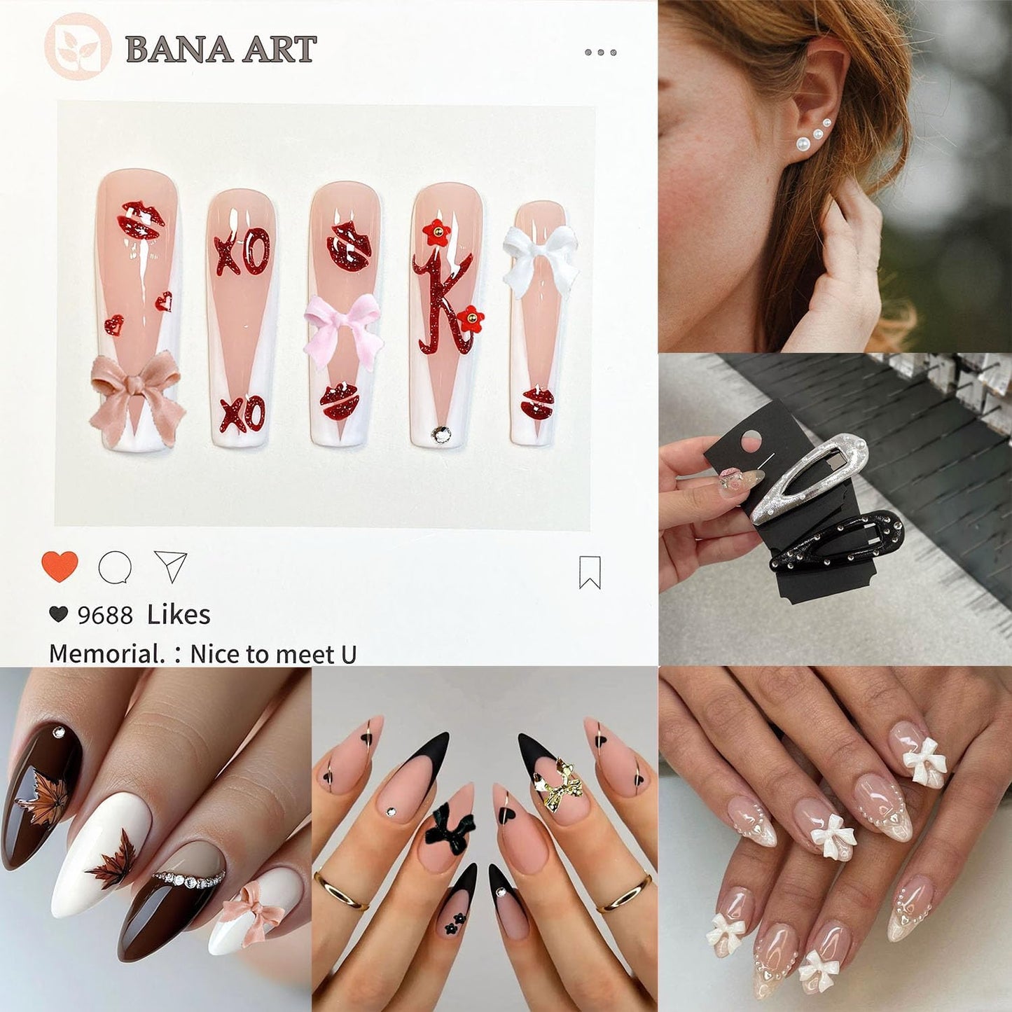 White Pearl Nail Charms and Gems, 3D Colorful Flower Kawaii Metal Bow Charms for Nail Art Rhinestone Nail for Manicure DIY Crafts Jewelry Accessories-Velvo Beauty